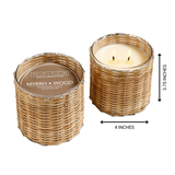 Myrrh Wood 2 Wick Handwoven Candle
