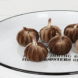 Bag of 6 Brown Velvet Mini Pumpkins