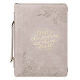 Bible Cover Fashion Taupe Trust In The Lord Prov. 3:5: Large