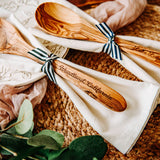 Newnan Georgia Olive Wood Serving Spoon & Towel Gift Set