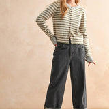Striped Pattern Button Front Cardigan
