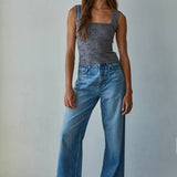 Knit Modal Nylon Spandex Seamless Jacquard Tank