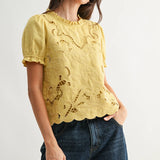 Embroidered Short Sleeve Blouse