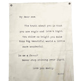 Never Stop Shining (My Dear One) Hand Painted Wall Hanging