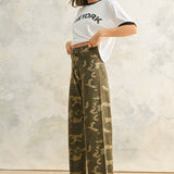 Camouflage Print Straight Leg Pants