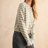 Striped Pattern Button Front Cardigan