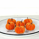 Bag of Mini Velvet Orange Pumpkins