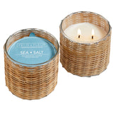 Sea Salt 2 Wick Handwoven Candle