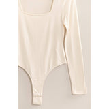 Square Neck Long Sleeve Bodysuit