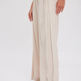 Pintuck Wide Leg Pants | Beige