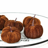 Bag of 6 Brown Velvet Mini Pumpkins