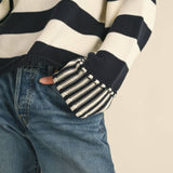 Black & White Striped Sweater Top