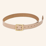 Leather Square Buckle Belt: Multiple Colors