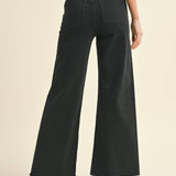 Straight Wide Leg Denim Pants: Multiple Colors