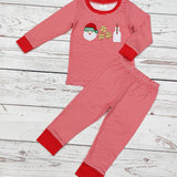 Santa's Milk & Cookies Appliqué Boys Pajamas