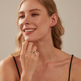 Mother Of Pearl Agate Statement Ring: Gold