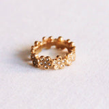 Flower Ring with Zirconia Stones