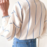 Sweeny Stripe Loose Shirt | Sky Blue Stripe
