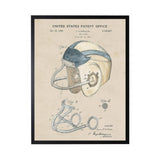 Football Helmet Patent Framed Artwork