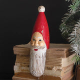 Carved Wooden Santa Shelf Sitter