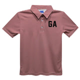 Georgia Embroidered Red Stripes Short Sleeve Polo Box Shirt
