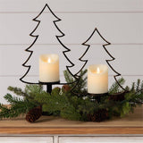 Metal Christmas Tree Silhouette Candle Holders