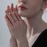 Dainty Gold Blue Flower Stacking Ring