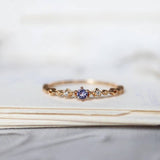 Dainty Gold Star Eternity Stacking Band Ring
