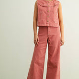 Gingham Printed Stretch Pants