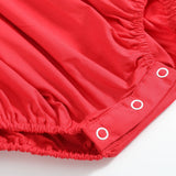 Red Santa Smocked Ruffle Romper