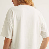 Button Down Round Neck Half Sleeve Top