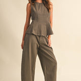 Stripe Peplum Set
