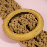 Crochet Open Weave Belt With Wooden Ring Buckle: Multiple Colors