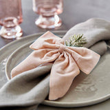 Velvet Bow Napkin Ties  | Blush | Set of 4