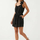 Flower Petal Linen Mini Dress: Multiple Colors