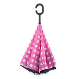 Pink Big Polka Dot Double Layer Inverted Umbrella