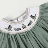 Sage Green Mallard Smocked Bishop Dress