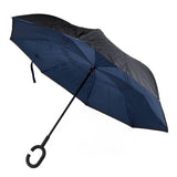 Solid Color Double Layer Inverted Umbrella: Brown