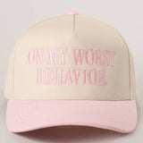 On My Worst Behavior Trucker Hat | Black