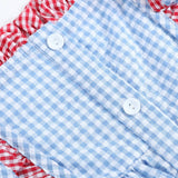 Blue Gingham American Flag Ruffle Dress