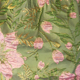 Kelly Striped Ruffle Detailed Floral Jaquard Blouse