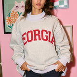 Pre-Order eta 9/31 ‘GEORGIA & GA' Print Reversible Mockneck Sweatshirt