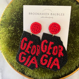 Georgia Red & Black state outline earrings 