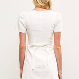 Puff Sleeve Button Front Dress