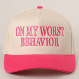 On My Worst Behavior Trucker Hat | Black
