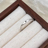 Initial Letter Stackable Band Ring | Silver