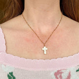 White Enamel Cross Necklace