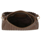 Braided Handle Woven Shoulder Bag: Multiple Colors
