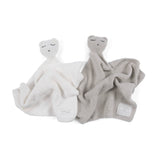 "Angels are watching" Bear Baby Lovey Blanket: Oatmeal