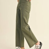 Straight Wide Leg Denim Pants